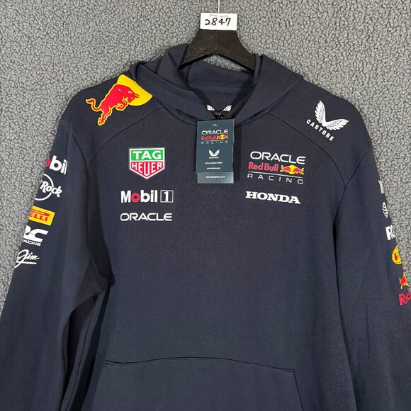 Castore Oracle Red Bull Formula 1 Racing Pullover Hoodie - Men's Size M - Blue - Picture 2 of 7
